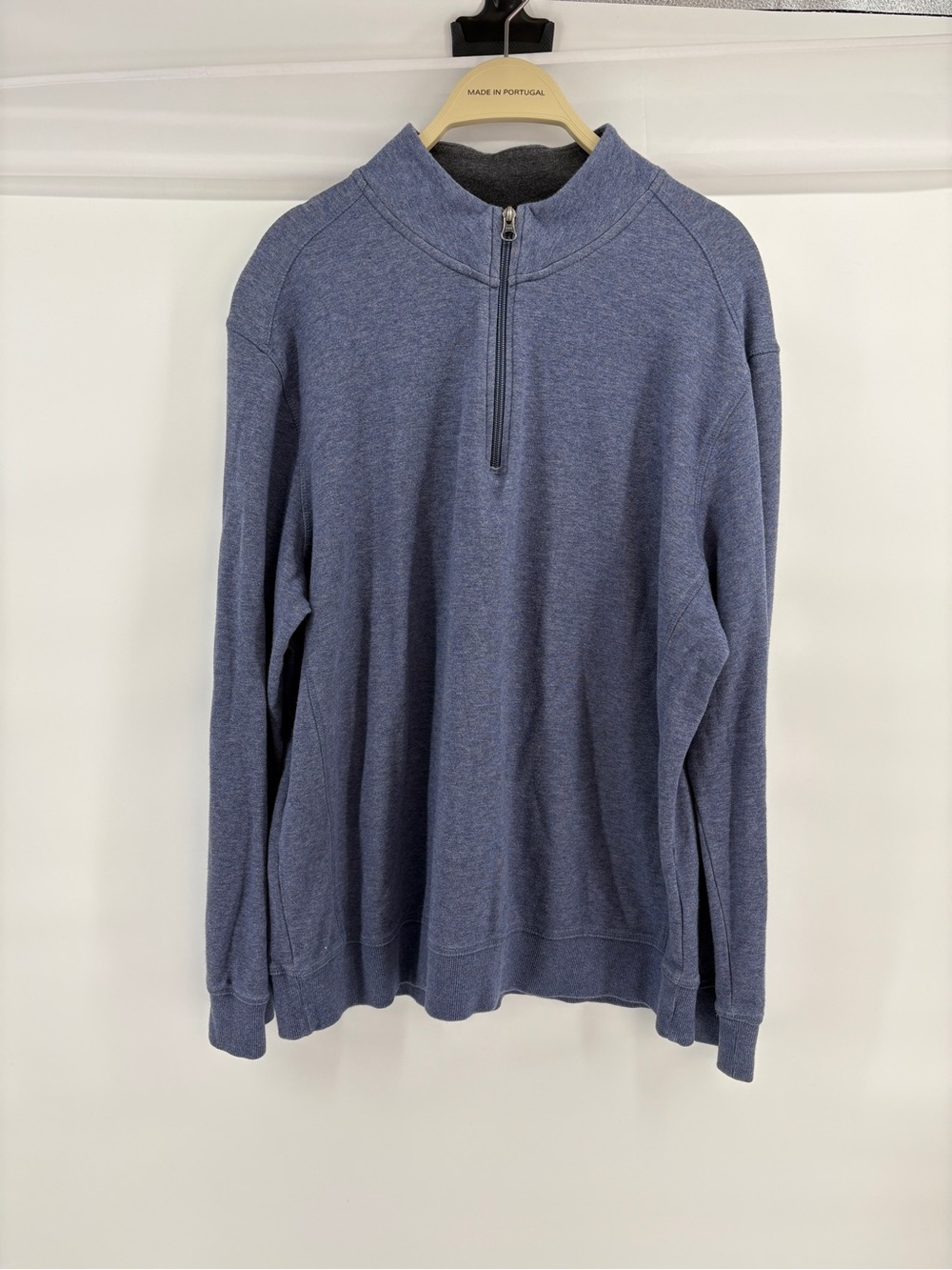 English Laundry Men's 1/4 Zip Pullover Blue Heather Lightweight Sz XL Business